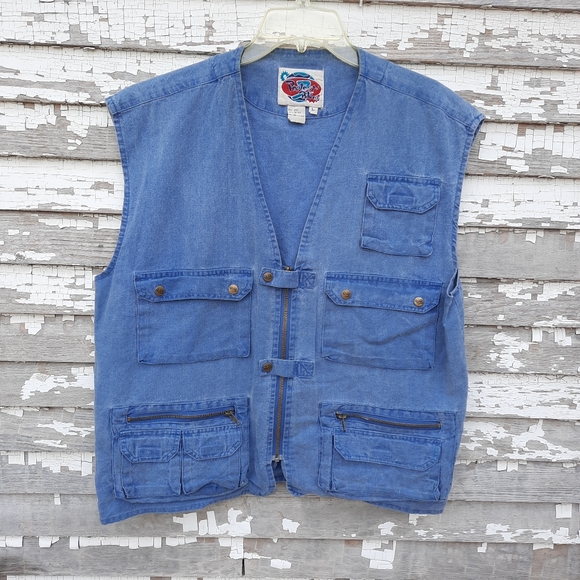 Vintage Other - Protest Blues vintage utility vest size large